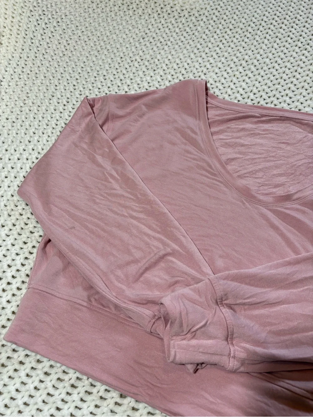 lululemon BeCalm scoop neck pullover in pink haze size small